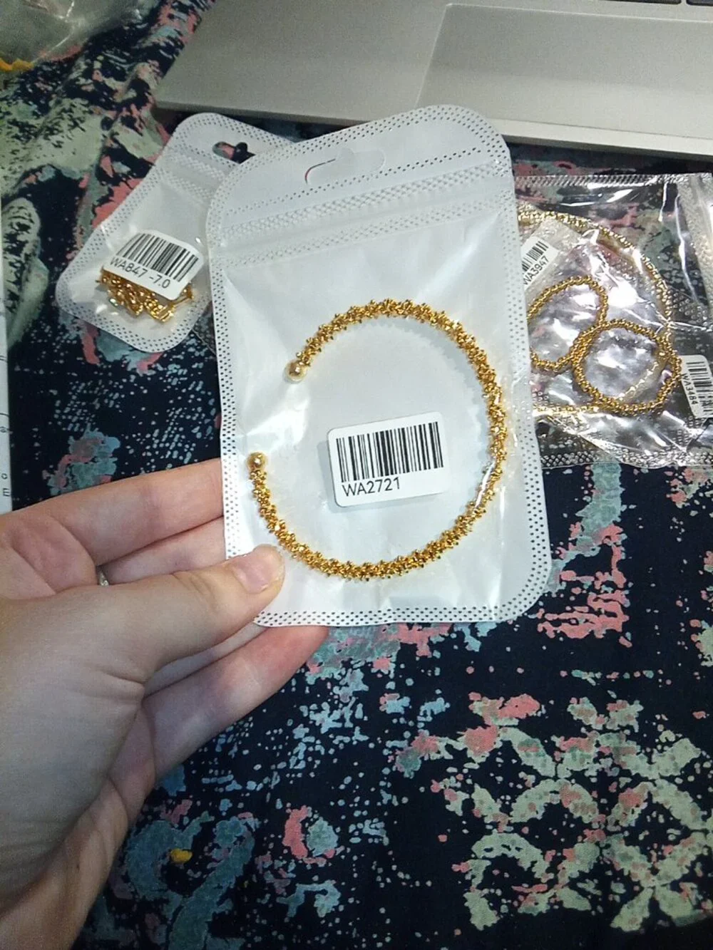 24k gold filled multifaceted rock candy maxi cuff bracelet